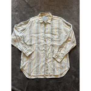 Tommy Bahama 100% Linen‎ Long Sleeve Striped Shirt Size Large